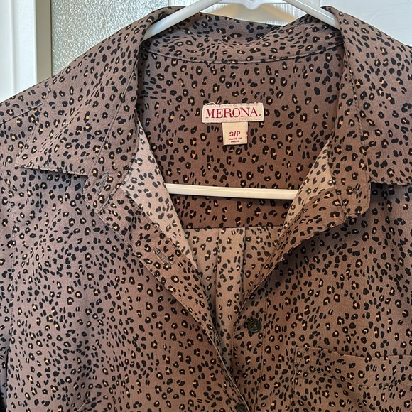 Merona Leopard Print Collared Shirt - Picture 4 of 4